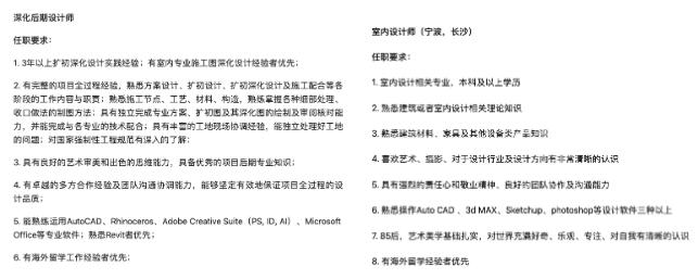 國內(nèi)知名設(shè)計工作室的招聘直接寫出了要求海外留學經(jīng)驗