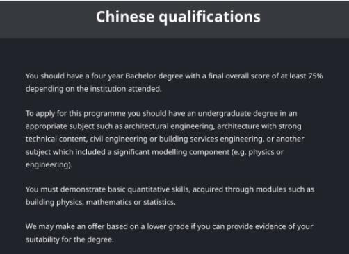 巴斯大學建筑專業(yè)相關(guān)入學要求