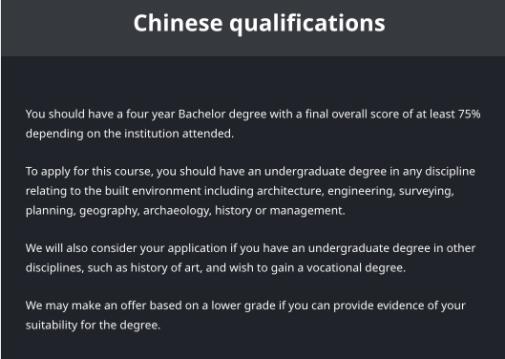 巴斯大學歷史建筑保護相關(guān)入學要求