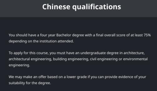 巴斯大學現(xiàn)代建筑設(shè)計相關(guān)入學要求